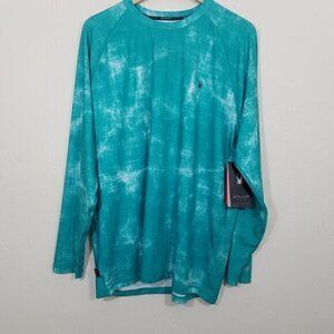 NWT Spyder Up 30+ Swim Rashguard Surf Sand Sun Green Long Sleeve Shirts Size L